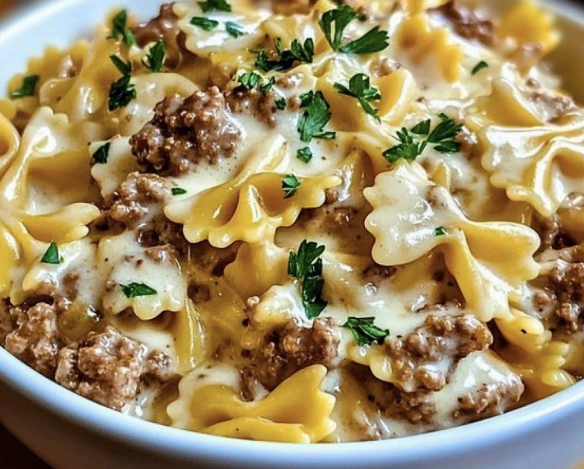 Beefy Alfredo Pasta