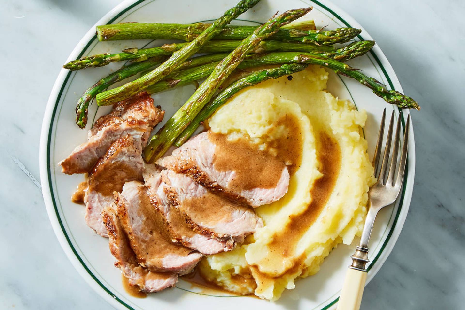 Pork Loin with Mashed Potatoes & Brown Gravy