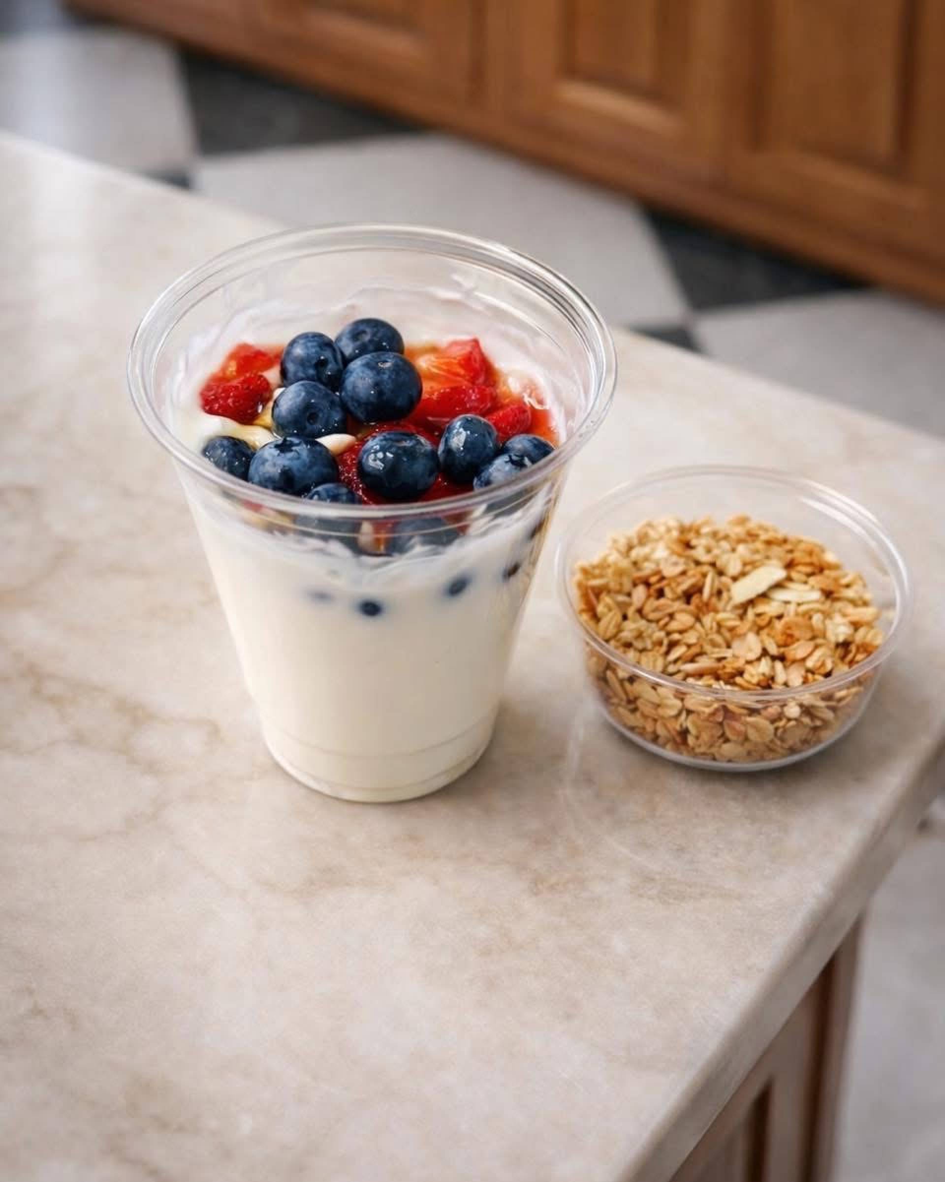 Vanilla Greek Yogurt Parfait w/ Fruit and Honey